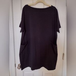 Eileen Fisher black organic cotton tunic dress